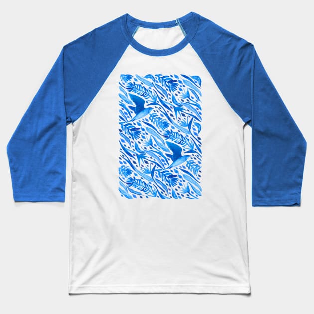 Blue Bird of Paradise Baseball T-Shirt by PerrinLeFeuvre